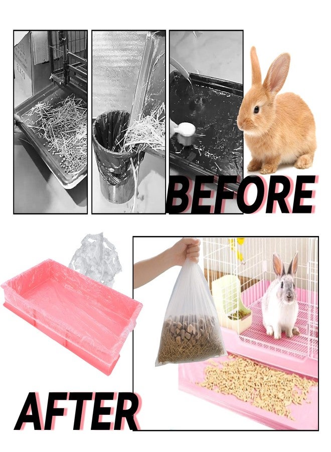 Klmnop 50 Pcs Disposable Rabbit Cage Liners, Clear Plastic Cage Liner, 35'' X 23'' Elastic Pet Toilet Film Tray Covers for Bunny, Hamster, Totoro, Hedgehog Small Animals(Clear) - Image 4